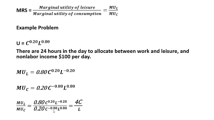 How to Calculate the Reservation Wage from Utility Function