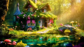 Enchanting Fairy Cottage in Deep Forest ✨ Soothe Flute Music + Birds & Stream Sounds | Relaxation