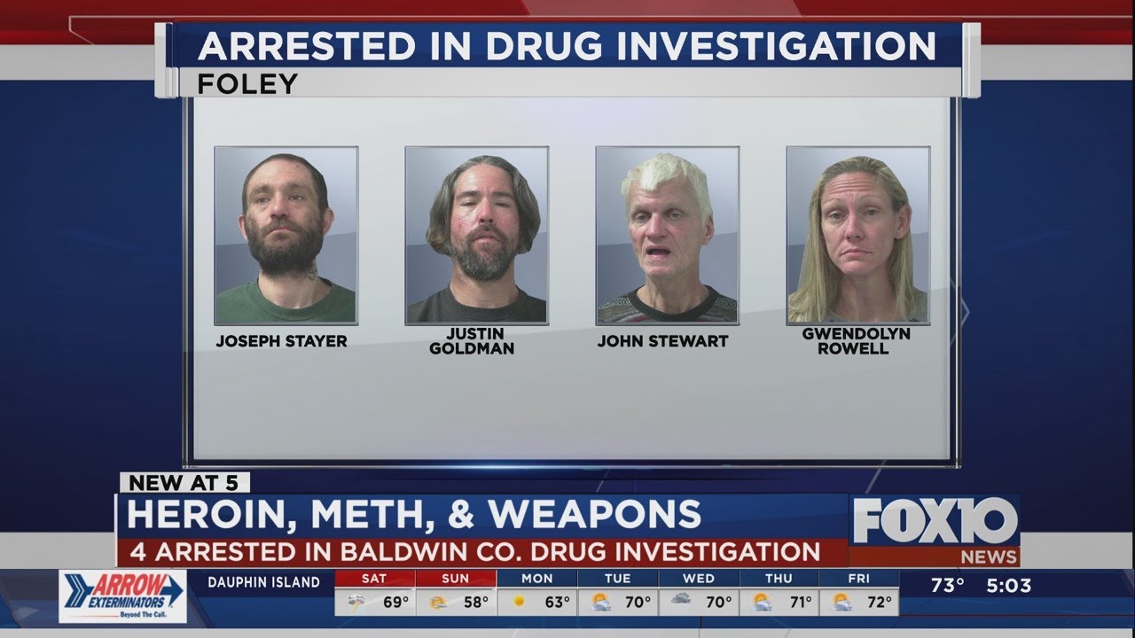 4 arrested in narcotics investigation in Foley - YouTube