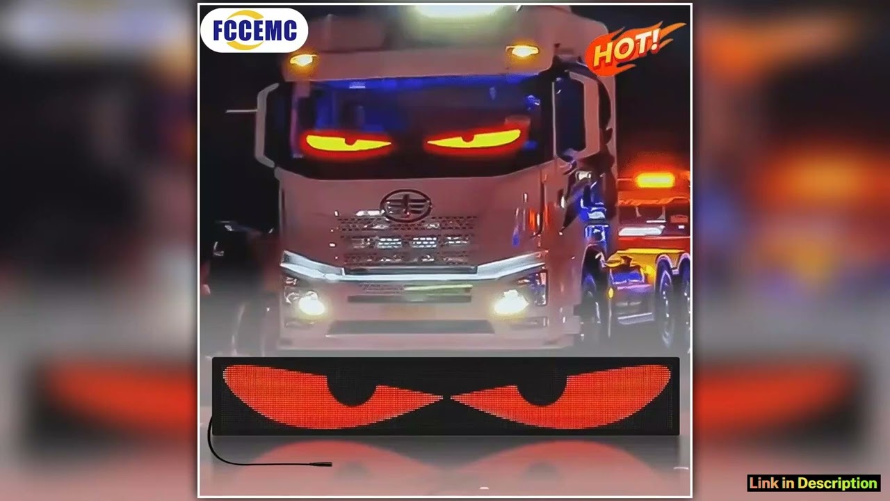 Truck Car Devil Eye LED Pixel Panel Light Remote Control Soft Foldable Lighting Scrolling For