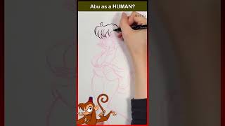Disney Sidekicks as Human (Abu from Aladdin) #shorts #artshorts #aladdin #drawingshorts #meiyu