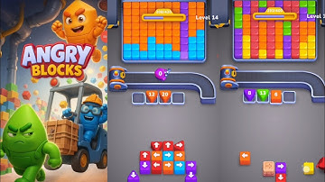 Angry Blocks Level 11 to 17 Gameplay Walkthrough Android IOS 