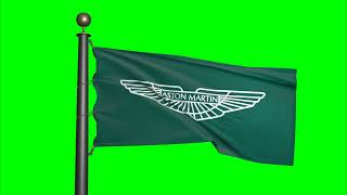 Aston Martin flag - Waving flag Green Screen | Motion background| 4K UHD 60fps | Royalty Free
