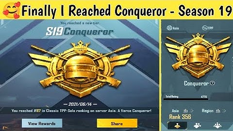 🥰 Finally I Reached Conqueror Season 19 - SAMSUNG A3,A5,A7,J2,J5,J7,S5,S6,S7,S9,A10, A20,A30,A50,A70