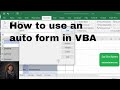 How to use an auto form in a VBA macro in Excel