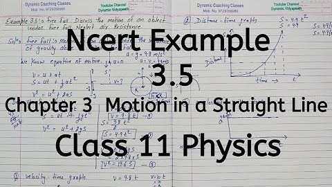Ncert Example 2.4 | Chapter 2 | Motion in a Straight line | Class 11 Physics