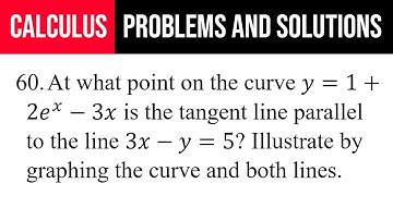 60. At what point on the curve y=1+2e^x-3x is the tangent line parallel to the line 3x-y=5?