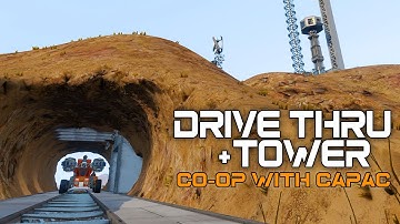 Revolving Restaurant and Drive Through Begin! | Space Engineers Starvation with Capac