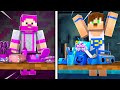 MİNECRAFT TEK RENK CHALLENGE - Minecraft Pembe Ev vs Mavi Ev YAPI KAPIŞMALARI