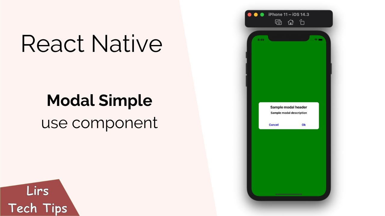 React Native: Modal Simple (Use Component)