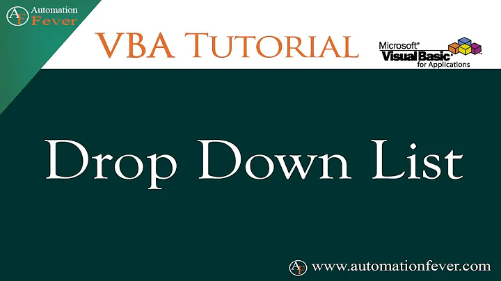 Drop Down List in VBA | Excel VBA Tutorial in Hindi