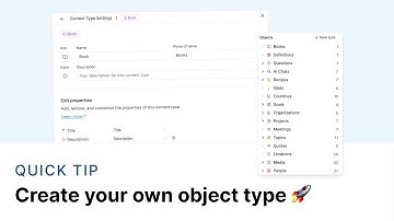 Create your own object type in Capacities