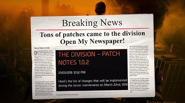 The Division - PATCH NOTES 1.0.2