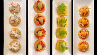 Mini Snacks For Party |Quick and Easy Appetizer Recipes |  4 Types of Canapes | Cooking without fire