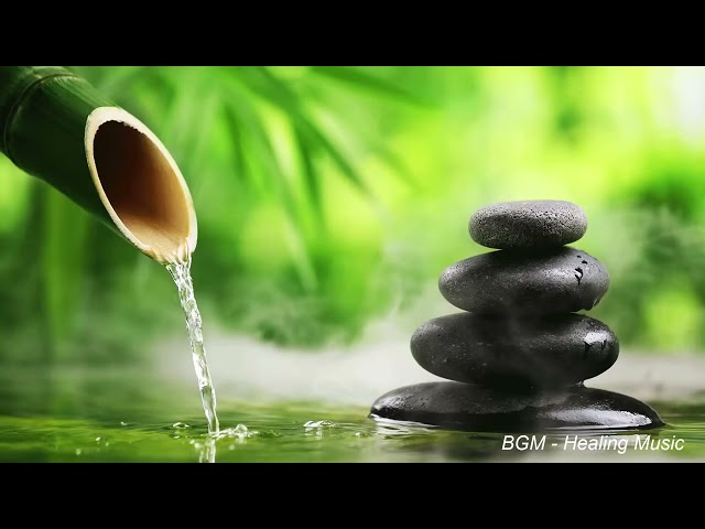 Nhạc nhẹ thư giãn dễ ngủ Bamboo water fountain healing music BGM class=
