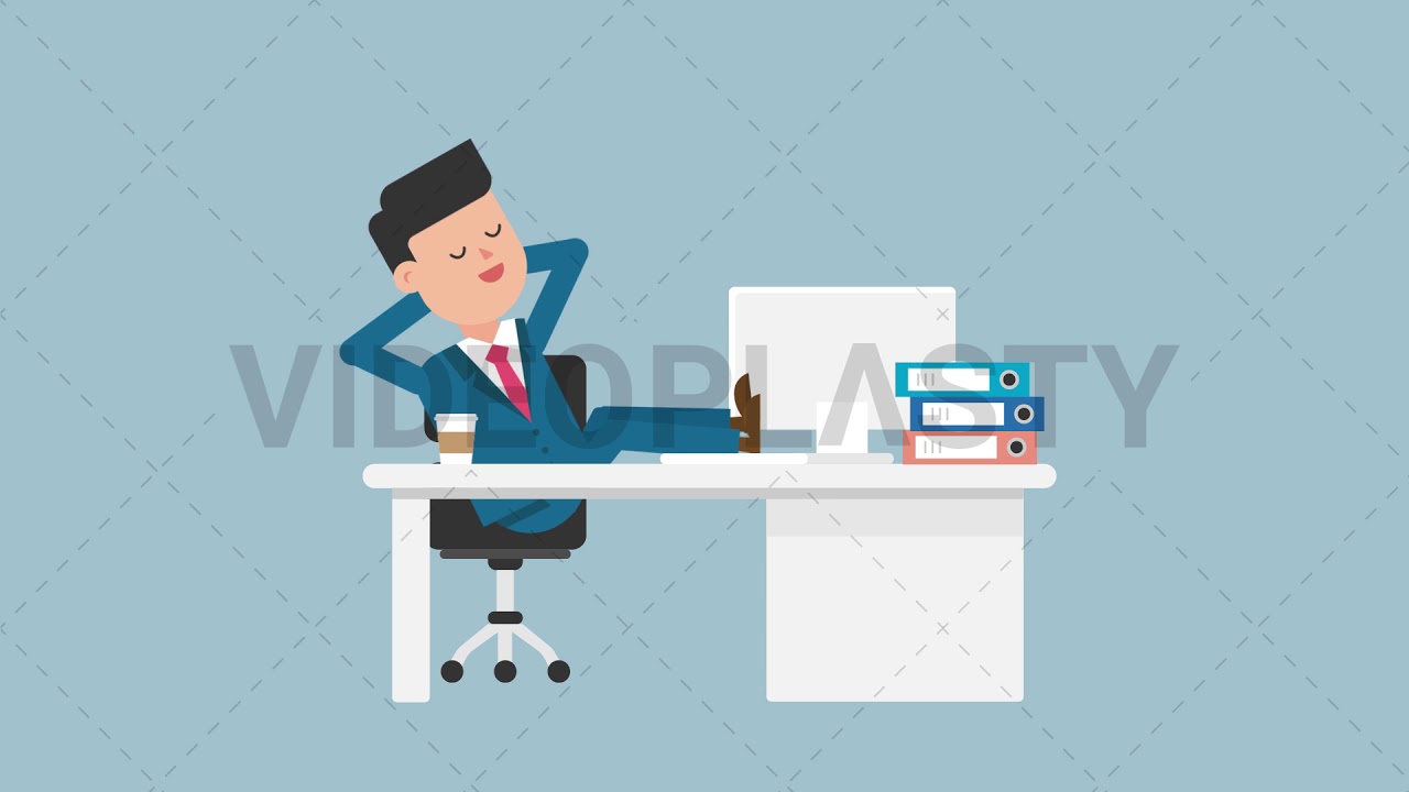 Corporate Man Sleeping At Work Animation Mov Gif Youtube