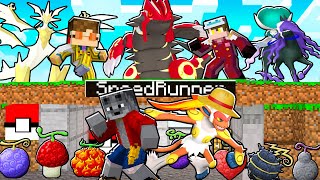 MINECRAFT PIXELMON MANHUNT com DEVIL FRUITS de ONE PIECE com POKEMON (1 SPEEDRUNNER vs 2 CAÇADORES)