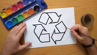 How to draw a Recycling Symbol ♻️