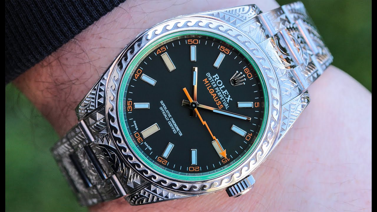 engraved rolex milgauss