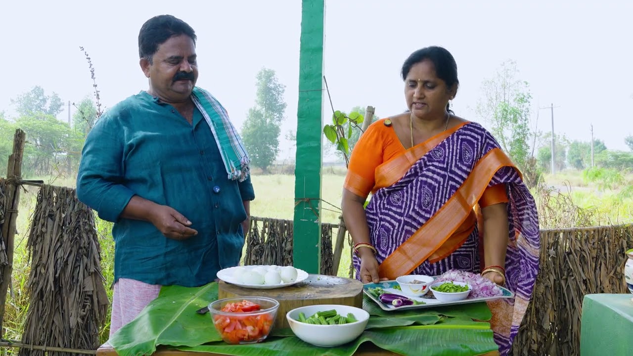 కోడి గుడ్డు ఎండు చేపల కూర | Dry fish& egg curry in Telugu | traditional cooking | Village style