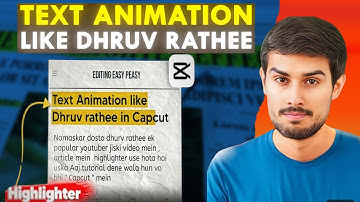 How to Highlight Text in CapCut like @dhruvrathee | video editing | Tutorial