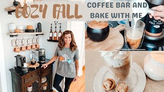 NEW COZY FALL COFFEE BAR DECOR IDEAS | FALL DECORATE AND BAKE WITH ME \/ COZY BAKE WITH ME