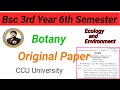 Botany 2nd paper 6th sem Original Paper Chaudhary Charan Singh meerut