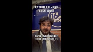 Gov Shutdown + State Budget Update