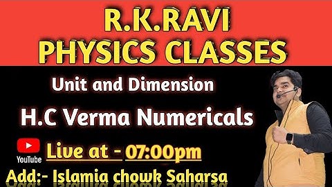 11th Physics | H.C.Verma Numericals| UNIT & DIMENSIONS |
