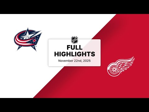 NHL Highlights | Blue Jackets vs. Red Wings | November 22, 2025