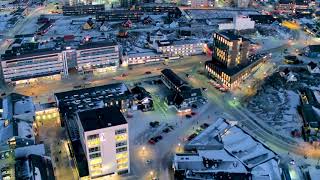 Nuuk by night, drone footage of Nuuk Greenland