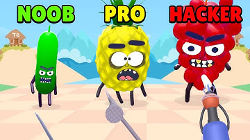 🤢 NOOB vs 😎 PRO vs 😈 HACKER - Hit Tomato 3D: Knife Throwing Master | Download Play Store APK