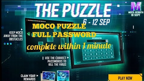 MOCO puzzle event complete within 1 minute|FREE FIRE