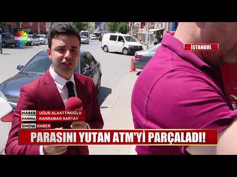 Parasını yutan ATM'yi parçaladı!