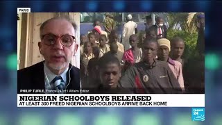 Freed Nigerian schoolboys arrive back home a week after abduction