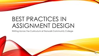 Best Practices for Designing Writing Assignments