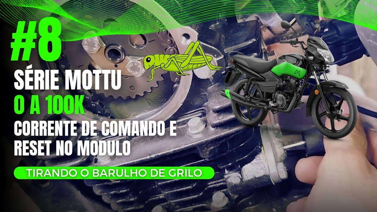 Mottu Sport TVS | 8 mil km, BARULHO DE GRILO? CORRENTE DE COMANDO E RESET NO MÓDULO