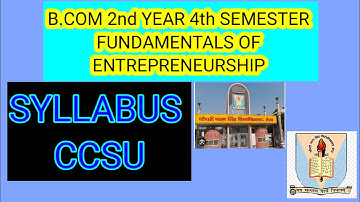 *Fundamentals Of Entrepreneurship syllabus* CCSU  B.com 2nd Year 3rd semester #fundamental #exam2023