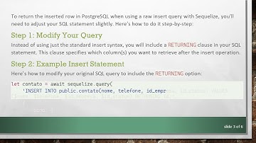 How to Return Inserted Rows with Raw Queries in Sequelize