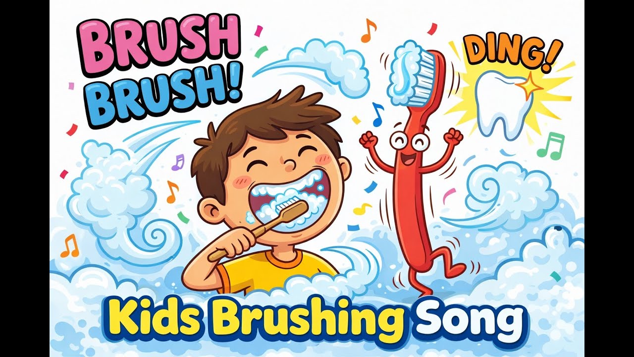 Kids Brushing Teeth Song | Swish Foam Ding | Fun Dental Care Animation