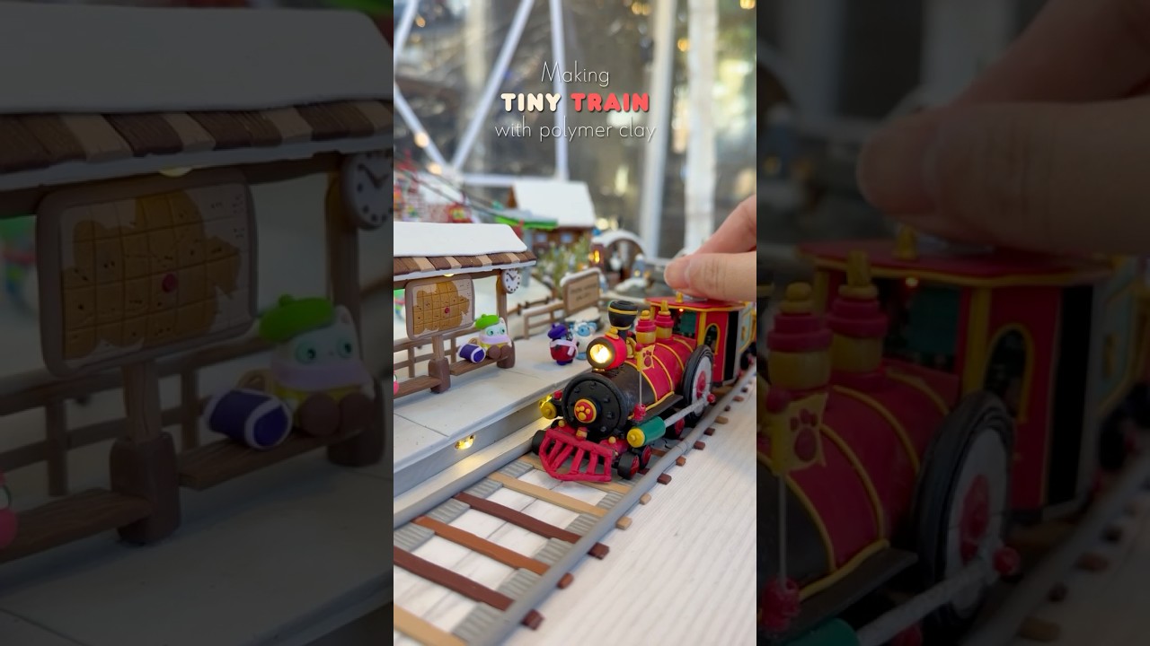 Making🚂Tiny Train❄️with Polymer Clay! 