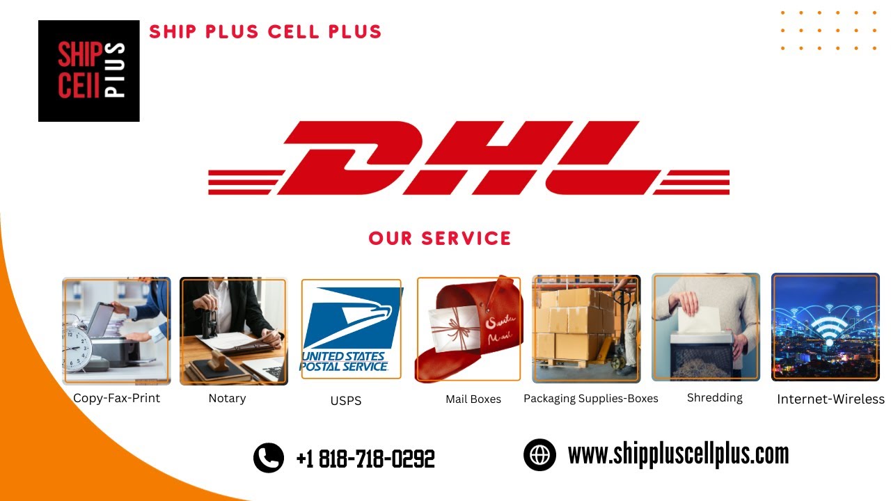 DHL, USPS, Mail Boxes, Copy, Fax, Print, Notary, Packaging, Internet, Wireless, Shredding