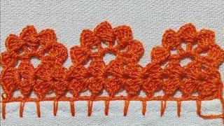 Bico de crochê # carreira única # ótimo para panos de prato