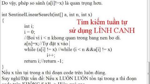 Cấu trúc dữ liệu & giải thuật - Chương 4 - Bài 3: Tìm kiếm tuần tự - Lính canh