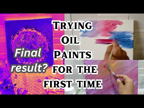 trying oil paints for the first time//newbie experience ~ - YouTube