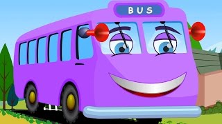 wheels on the bus vehicle song learn transport nursery rhymes bus songs