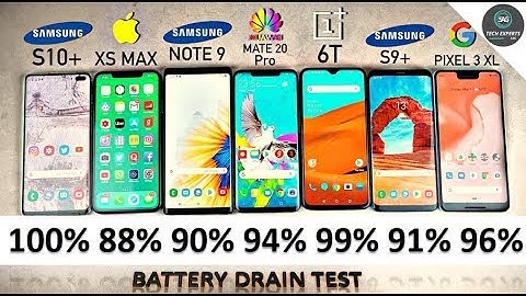Galaxy S10 Plus vs iPhone XS MAX vs Note 9 vs S9+ vs MATE 20 Pro vs OnePlus 6T - Battery Drain Test