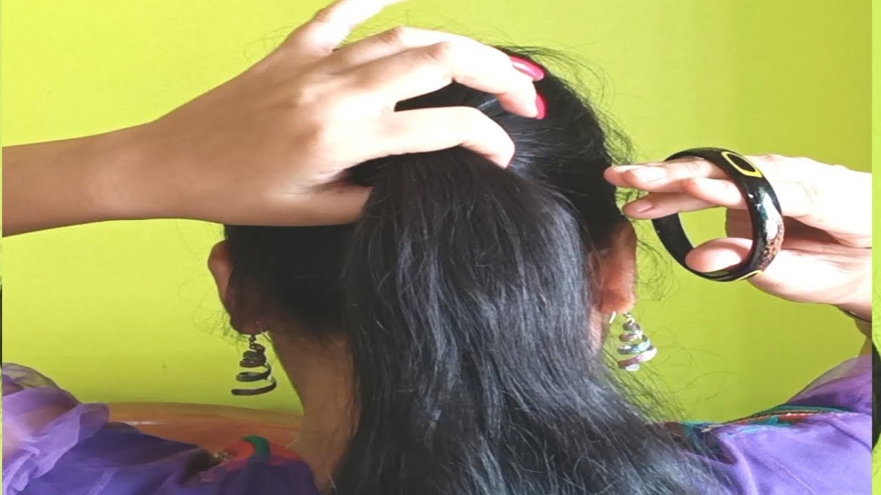 Bangle Method Quick & Elegant Hairstyle with Bangles || Hairstyle in 1min || updo ...