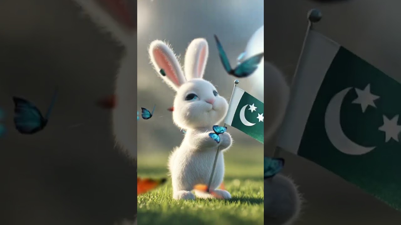 Cute Bunny Holding Pakistani Flag 🇵🇰 | Realistic 4K AI Art | 