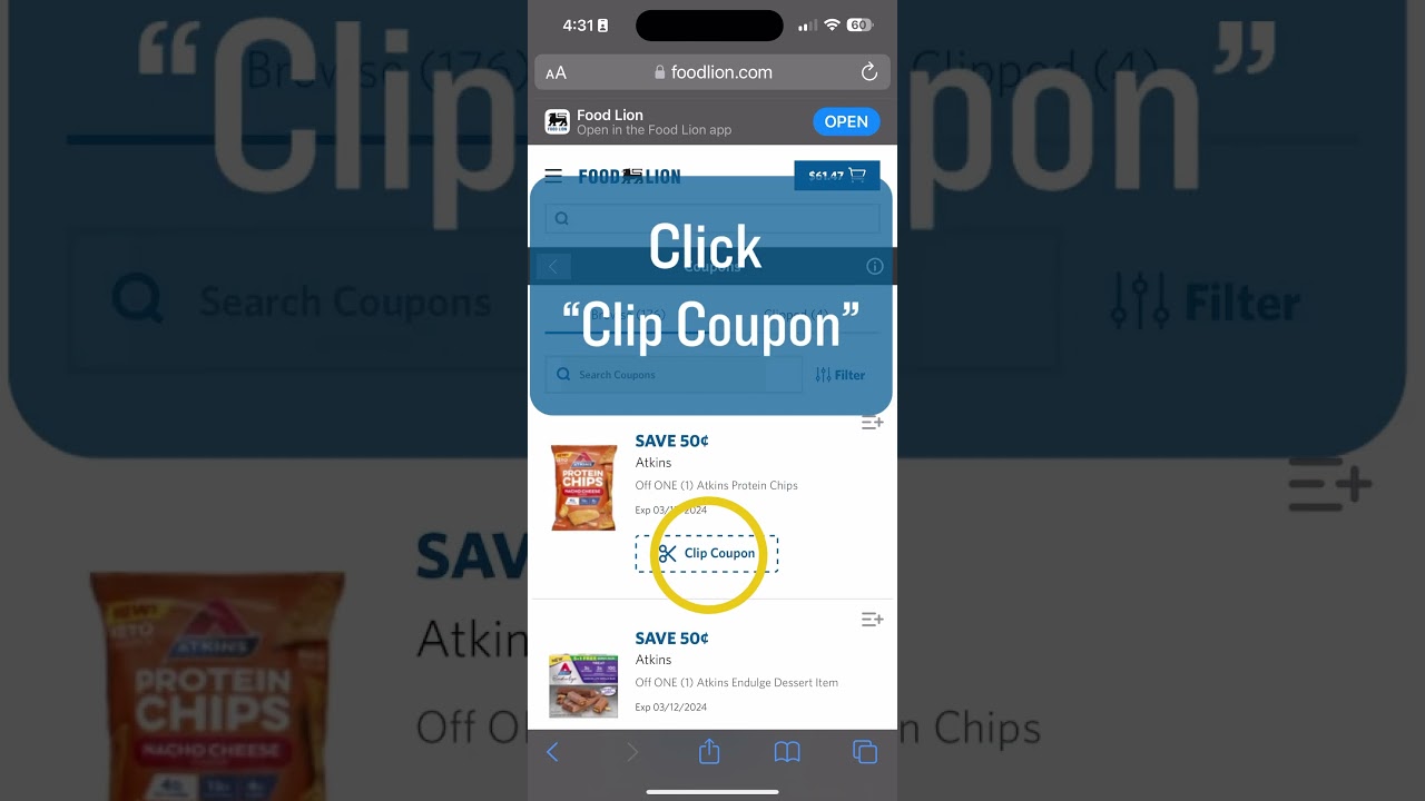 How to Clip Digital Coupons with foodlion.com